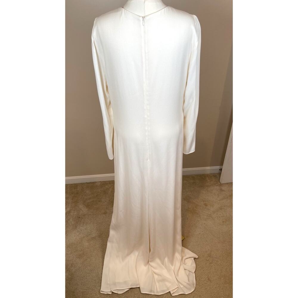 REFORMATION Gatsby Long Sleeve Plunging V Neckline Draped Maxi Dress Sz 16 - Picture 8 of 10